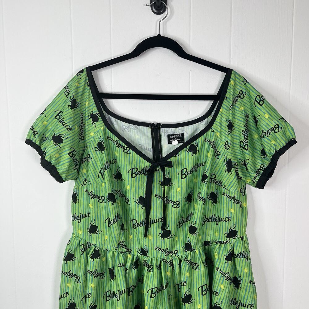 Unique Vintage Beetlejuice Crawling Critters Insect Hannah Swing Dress 2X Plus - Picture 4 of 15